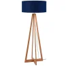 Dernières Nouveautés Good & Mojo Lampadaire Abat-jour Bleu Jean En Bois EVEREST 10