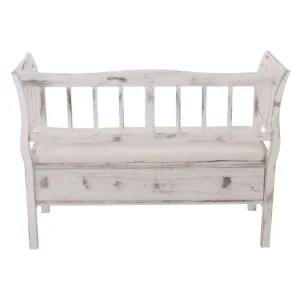 Mendler Banc Banquette De Rangement T207 Bahut Coffre Avec Coussin ~ Bois Blan… soldes en ligne 11