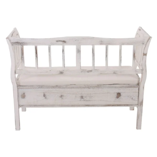 Mendler Banc Banquette De Rangement T207 Bahut Coffre Avec Coussin ~ Bois Blan… soldes en ligne 4