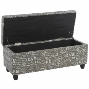 Mendler Banc/banquette/coffre De Rangement Kriens, 112x45x45cm, Tissu, Gris Wo… marque pas cher 11