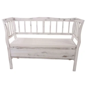 Mendler Banc Banquette De Rangement T207 Bahut Coffre Avec Coussin ~ Bois Blan… soldes en ligne 13