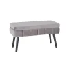 Tousmesmeubles Banquette-malle Tissu Gris/Bois Noir – ETIOR Retour Facile et Gratuit 13