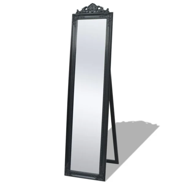 de garantie authentique VidaXL Miroir Sur Pied Style Baroque 160 X 40 Cm Noir 1