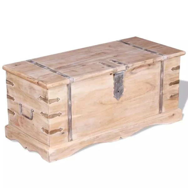 ﻿soldes VidaXL Coffre De Rangement Bois D’Acacia 1