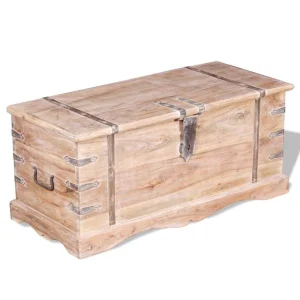 ﻿soldes VidaXL Coffre De Rangement Bois D’Acacia 11