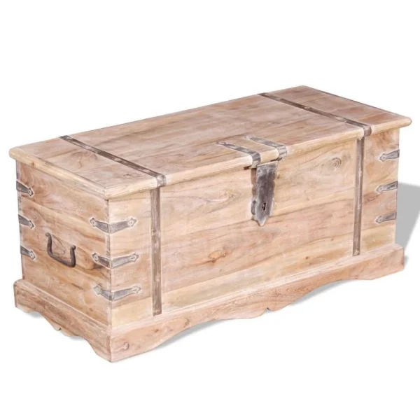 ﻿soldes VidaXL Coffre De Rangement Bois D’Acacia 4