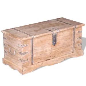 ﻿soldes VidaXL Coffre De Rangement Bois D’Acacia 13