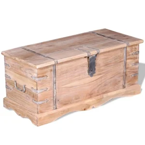 ﻿soldes VidaXL Coffre De Rangement Bois D’Acacia 15