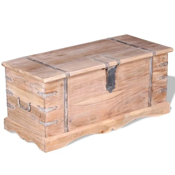 ﻿soldes VidaXL Coffre De Rangement Bois D’Acacia 6