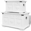 achat MENZZO Ensemble De 2 Coffres De Rangement Alpare Bois Blanc 8