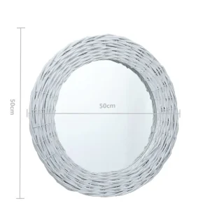 comparez les prix VidaXL Miroir Blanc 50 Cm Osier 12