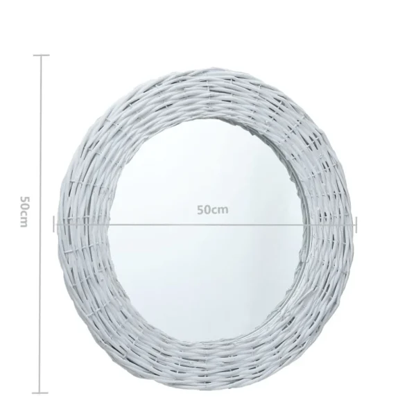 comparez les prix VidaXL Miroir Blanc 50 Cm Osier 5