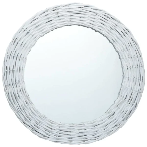 comparez les prix VidaXL Miroir Blanc 50 Cm Osier 1