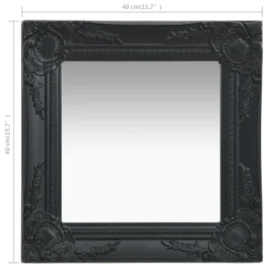 magasin pour VidaXL Miroir Mural Style Baroque 40×40 Cm Noir 15