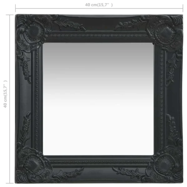 magasin pour VidaXL Miroir Mural Style Baroque 40×40 Cm Noir 6