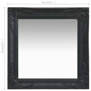 comparez les prix VidaXL Miroir Mural Style Baroque 50×50 Cm Noir 15