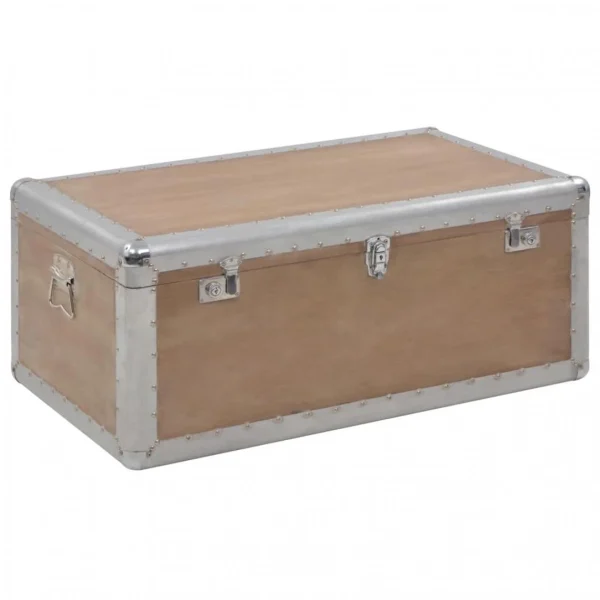 Chunhelife Boîte De Rangement Bois De Sapin Massif 91x52x40 Cm Marron en ligne officielle 1