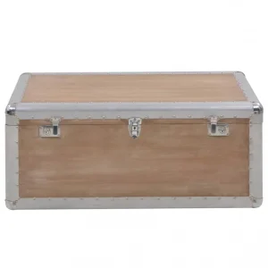 Chunhelife Boîte De Rangement Bois De Sapin Massif 91x52x40 Cm Marron en ligne officielle 9