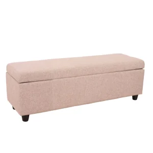 Mendler Banc/banquette/coffre De Rangement Kriens, 112x45x45cm, Tissu, Beige vente à bas prix 7