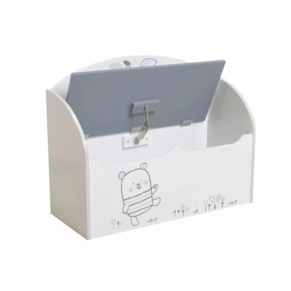 Dansmamaison Coffre à Jouets Blanc/Gris – NOURS – L 69 X L 29 X H 54 Cm Nouvelle Collection 5