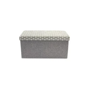 Meilleur Prix Garanti The Concept Factory Coffre Rangement Banc Tissu Gris. 10