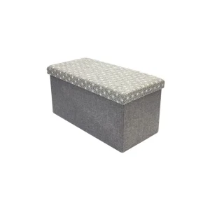 Meilleur Prix Garanti The Concept Factory Coffre Rangement Banc Tissu Gris. 12