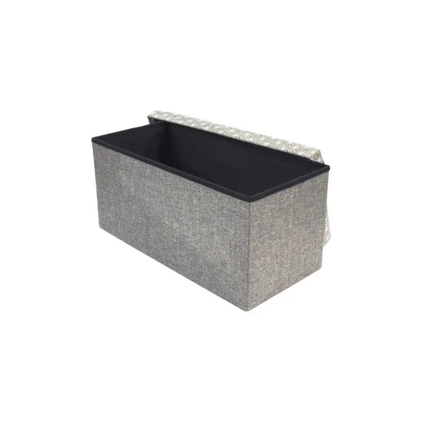 Meilleur Prix Garanti The Concept Factory Coffre Rangement Banc Tissu Gris. 1