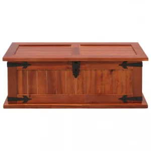 prix de gros Chunhelife Coffre De Rangement 60x25x22 Cm Bois D’acacia Solide 15