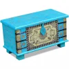 boutique Chunhelife Coffre De Rangement Bois De Manguier Bleu 80 X 40 X 45 Cm 19