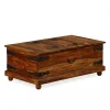 soldes de Noël Chunhelife Coffre De Rangement Bois Massif De Sesham 90 X 50 X 35 Cm 7