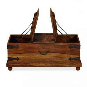 soldes de Noël Chunhelife Coffre De Rangement Bois Massif De Sesham 90 X 50 X 35 Cm 15