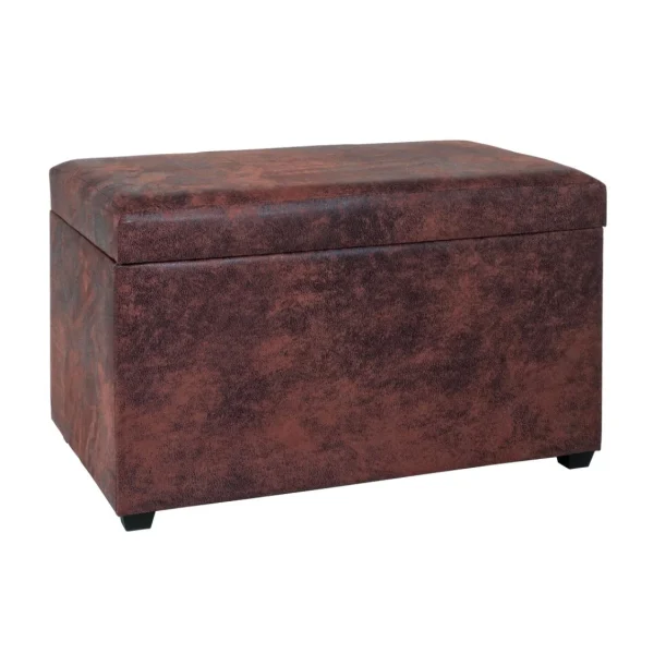 Pegane Coffre De Rangement En MDF Coloris Marron, Dim : L65 X P40 X H42 Cm Neuve avec étiquette 1