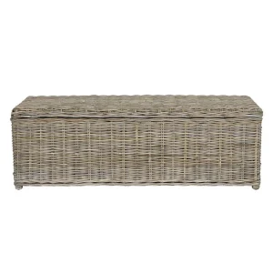 Vente-unique Coffre De Rangement En Kubu GAO – L130 X P45 X H44 Cm – Gris Naturel De Qualité 9