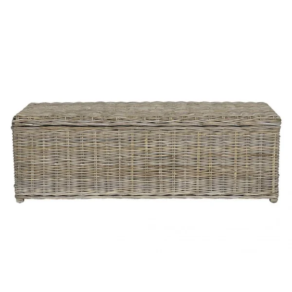 Vente-unique Coffre De Rangement En Kubu GAO – L130 X P45 X H44 Cm – Gris Naturel De Qualité 3