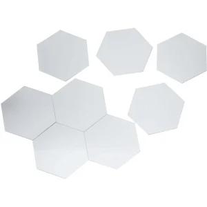 soldes officiel The Home Deco Factory Décoration Murale Miroir à Coller Palette Hexagone. 6