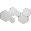 The Home Deco Factory Décoration Murale Miroirs En Métal Doré Hexagonale. vente pas cher 5