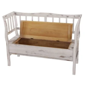 Mendler Banc Banquette De Rangement T207 Bahut Coffre Avec Coussin ~ Bois Blan… soldes en ligne 15