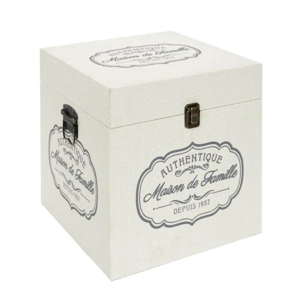 Altobuy INGA – Lot De 3 Malles Cubes Tissu Blanc Motif Authentique De super promotions disponibles 6