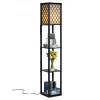 Costway Lampadaire En Bois 1,6M Lampe Salon Sur Pied Avec 3 Etagères De Stock… site en ligne 5