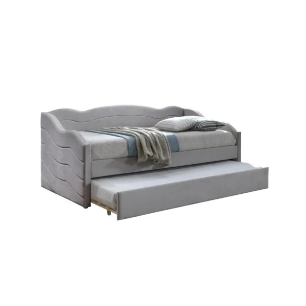 design à la mode Vente-unique Lit Banquette Gigogne 2 X 90 X 190 Cm – Velours – Beige – LENVIA 6