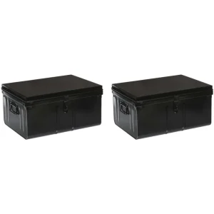 vente chaude PIERRE HENRY Lot De 2 Coffres En Métal Habitat Noir. 10