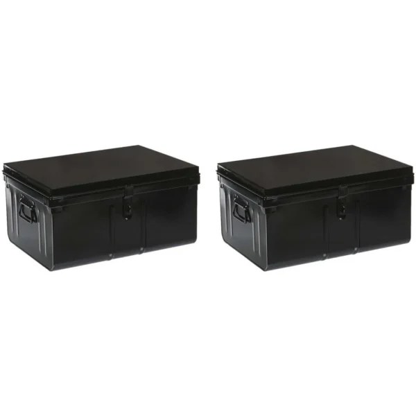 vente chaude PIERRE HENRY Lot De 2 Coffres En Métal Habitat Noir. 4