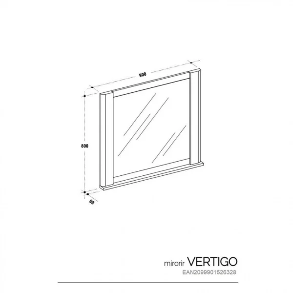 Modern Living Miroir à Poser VERTIGO Blanc Imitation Chêne Gris mode pas cher 6