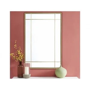 prix abordable Vente-unique Miroir Verrière En Métal ANAIS – L. 80 X H. 120 Cm – Doré Antique 15