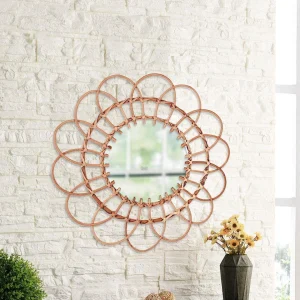 Prix très abordable Other Miroir Boho Tressé En Osier Dans Un Cadre En Osier, Rond 49 Cm 8