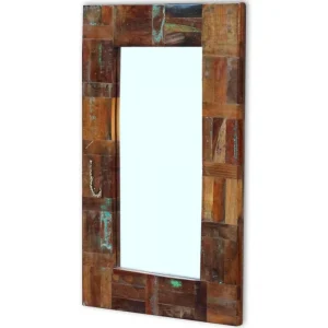 achetez SANS MARQUE Miroir Bois De Récupération Massif 80 X 50 Cm – Multicolore 11