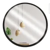 soldes en ligne Other Miroir Dans Un Cadre En Bois Noir, Miroir De Salle De Bain Mural Rond … 13