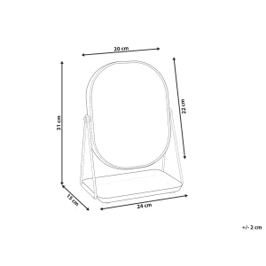 vente à bas prix Beliani Miroir De Maquillage 20 X 22 Cm Noir CORREZE 9