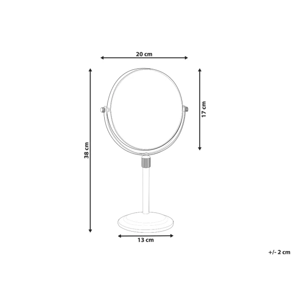 Meilleur Prix Beliani Miroir De Maquillage ø 20 Cm Doré AVEYRON 3