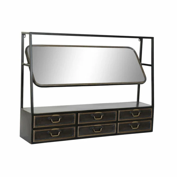 Miroir DKD Home Decor Noir Métal Cuivré Clair (110 X 23 X 80 Cm) acheter 1